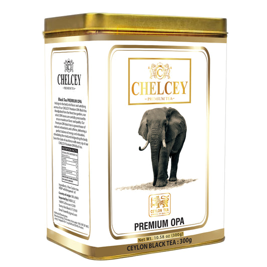 CHELCEY Premium Ceylon Black Tea PREMIUM OPA, Loose Leaf, 10.6 oz, High Quality Grade, Caffeinated Teas