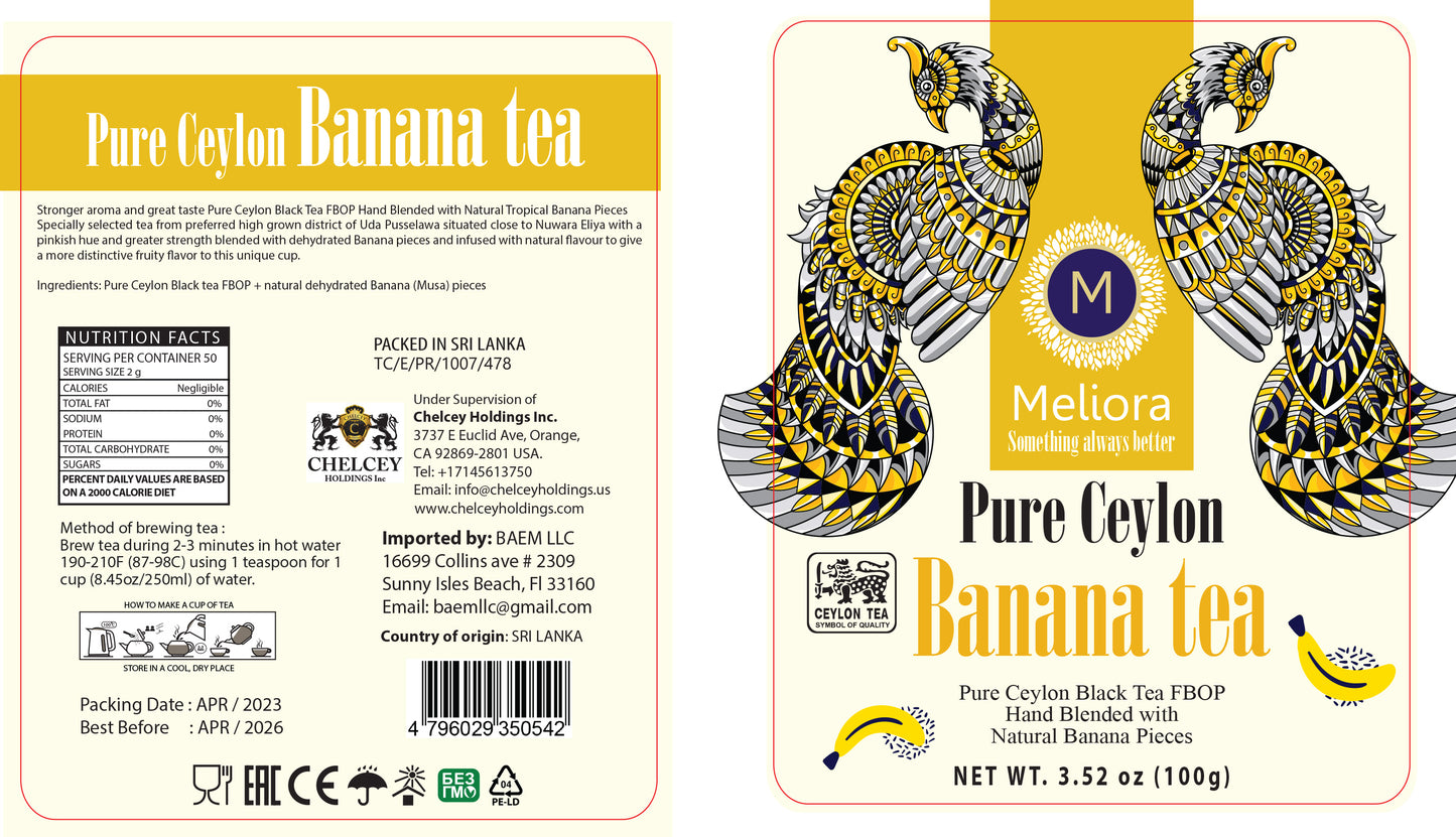 MELIORA Premium Ceylon Fruit BANANA TEA