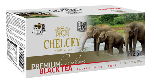 CHELCEY Black Tea Bags, Pack of 3, 75 count, foil wrapped, Flavorful, Robust, Caffeinated, The Best Ceylon Black Tea