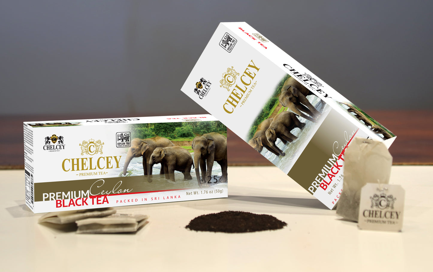 CHELCEY Black Tea Bags, Pack of 3, 75 count, foil wrapped, Flavorful, Robust, Caffeinated, The Best Ceylon Black Tea