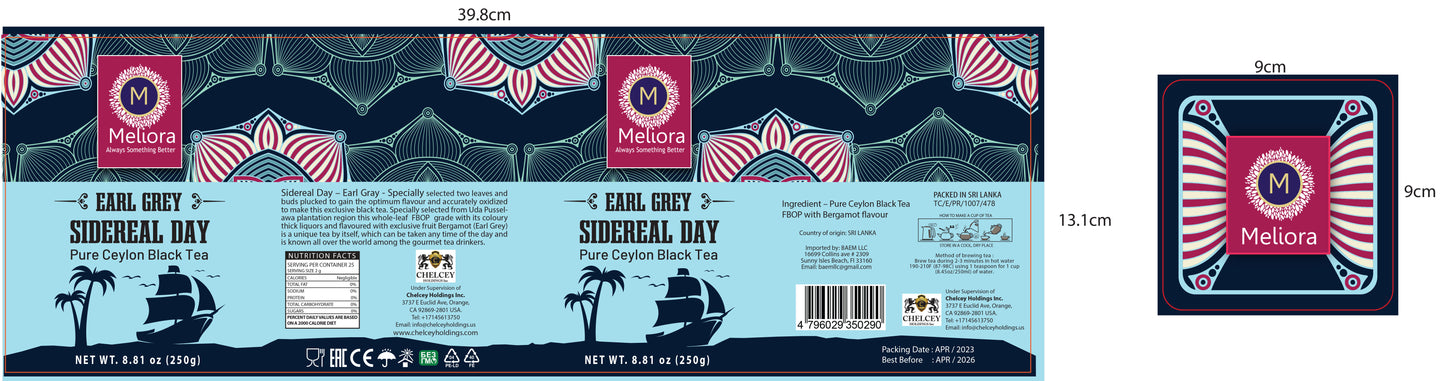 MELIORA Premium Ceylon Tea Earl Grey SIDEREAL DAY