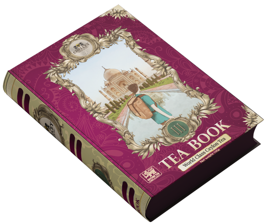 CHELCEY Gift tea set | TEA BOOK Volume III | Premium Ceylon black tea FBOP with Rose Petals and 1001 nights flavors | Loose-Leaf | 3.5oz | Gift tins
